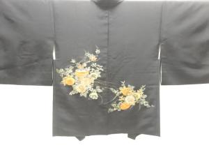 貝桶に花模様織り出し絵羽織